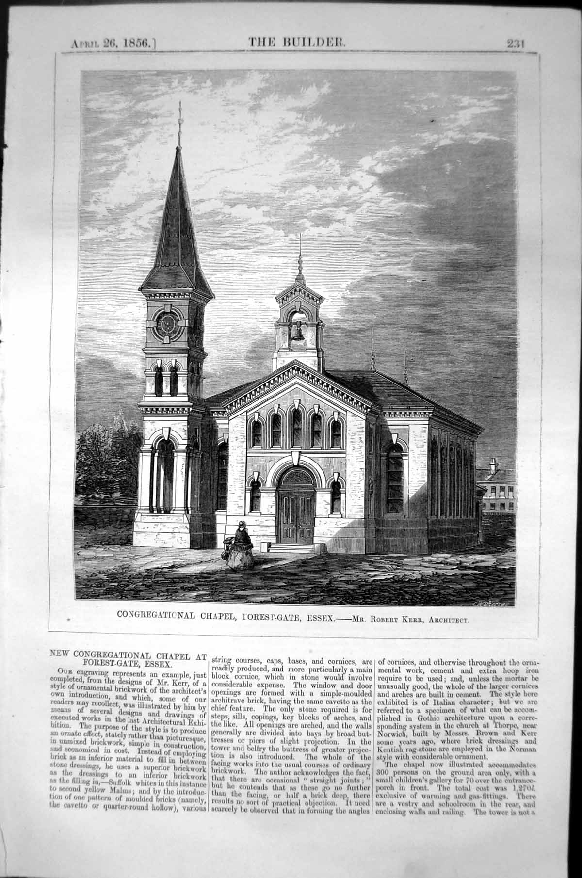 Old Congregational Chapel Forest Gate Essex Robert Kerr Architecture