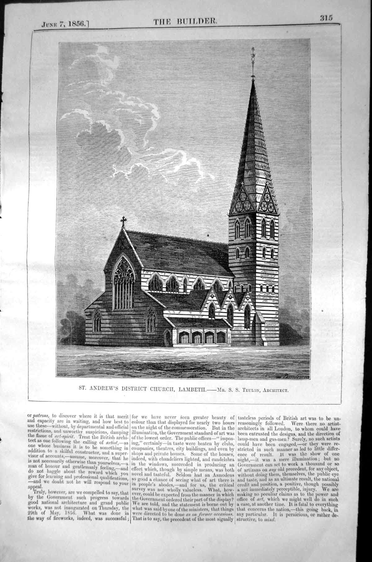 Old St. Andrew'S District Church Lambeth Teulon Architecture 1856 Bui Victorian
