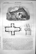 Old Worth Church Sussex Ground Plan Chancel Arch Architecture 1856 Bu Victorian