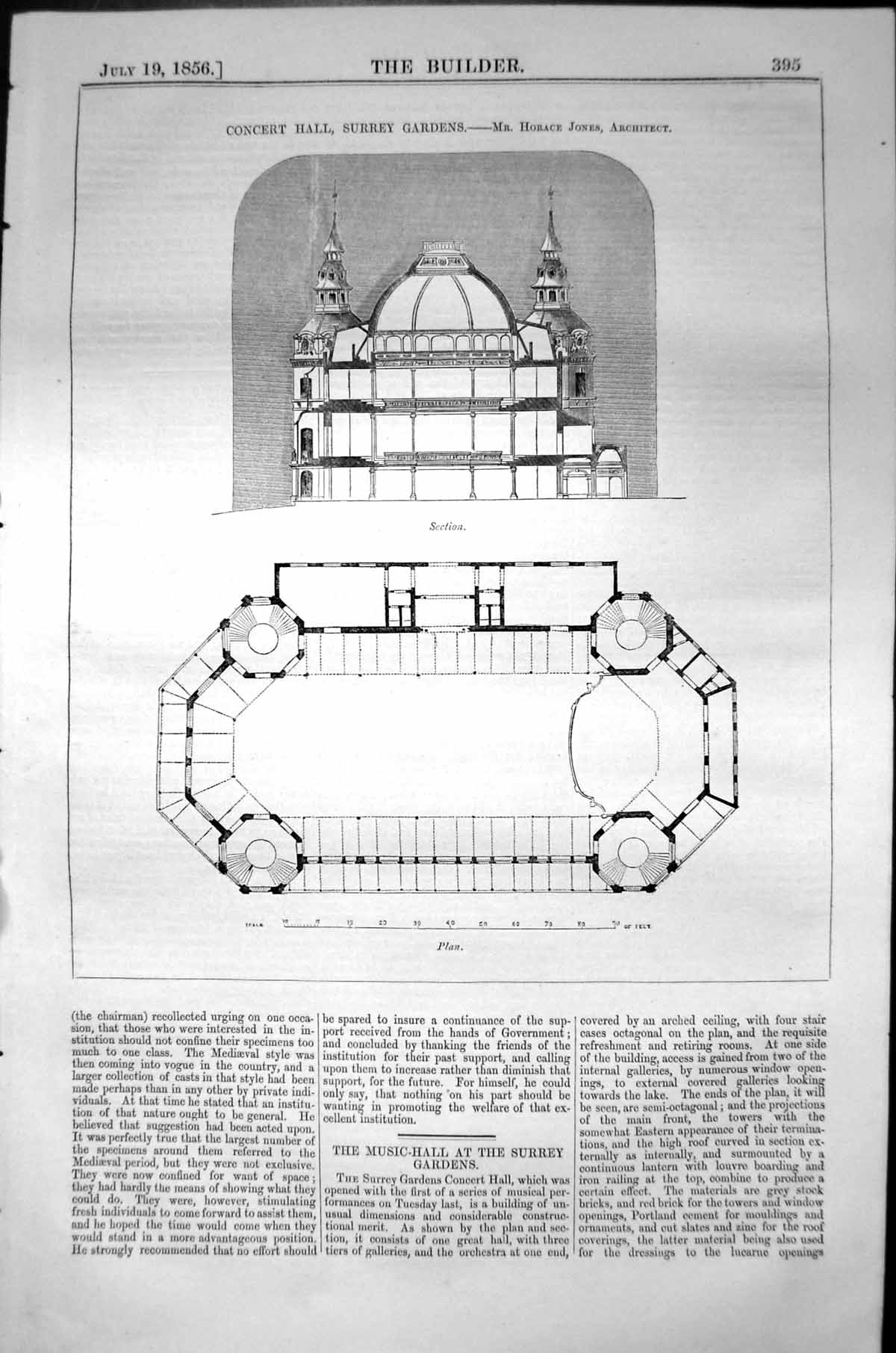 Old Concert Hall Surrey Gardens Horace Jones Architecture 1856 Builde Victorian