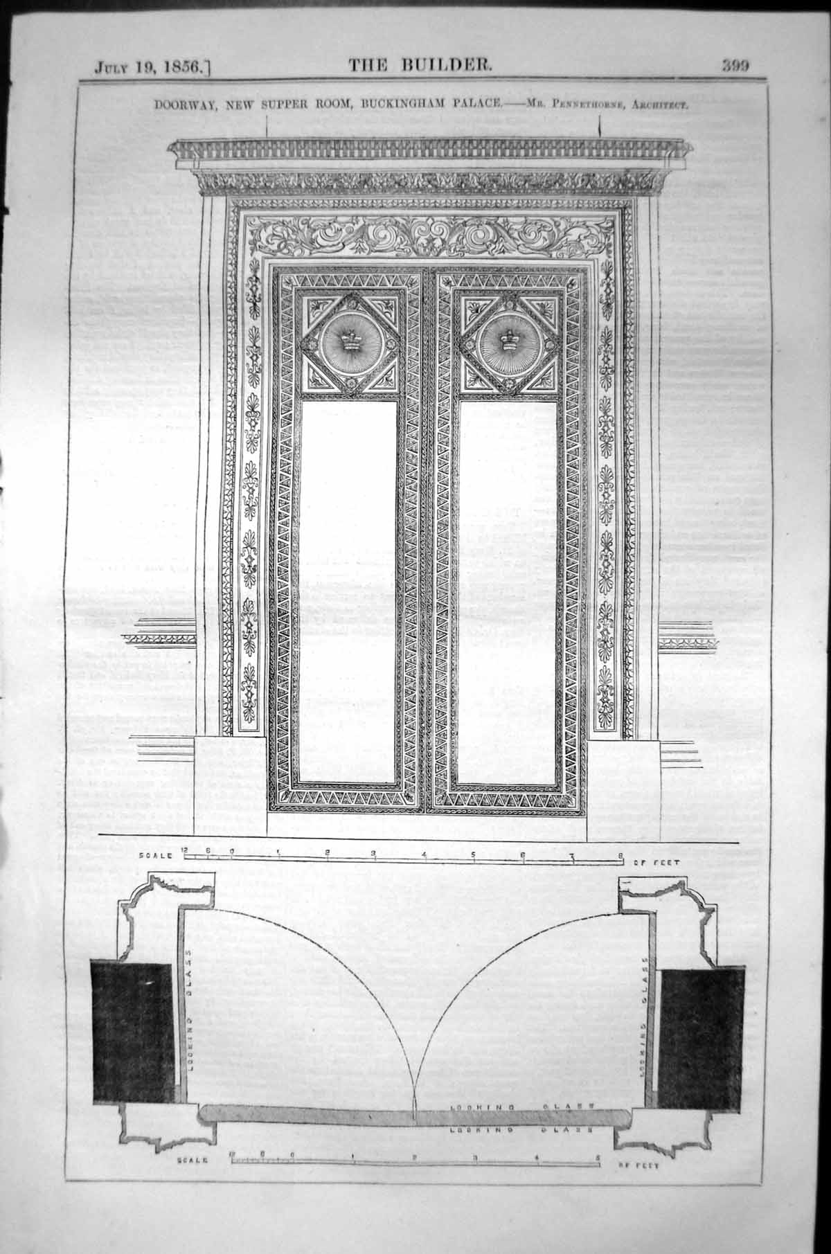 Old Doorway Supper Room Buckingham Palace Pennethorne Architecture 18 Victorian