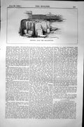 Original Old Antique Print Stowing Away Gravestones 1856 Builder 19th