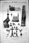Old Antique Print Ancient Ornamental Leadwork Architecture 1856 Builder 19th