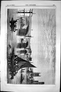 Antique Old Print Rochester New Bridge William Cubitt Engineer 1856 Builder
