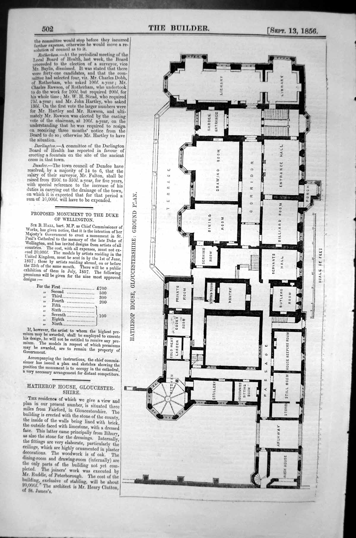 Old Ground Plan Hatherop House Gloucestershire England Architecture