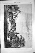 Antique Old Print Angmering Church Schools Sussex Architecture 1856 Builder