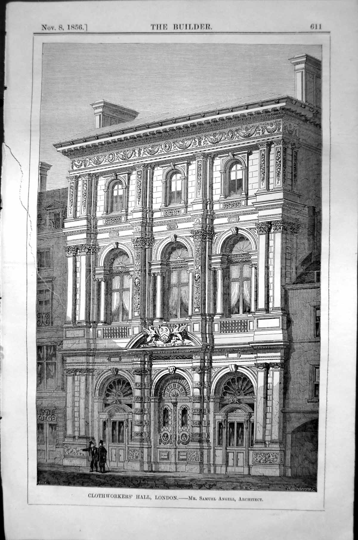 Old Clothworkers Hall London Samuel Angell Architecture 1856 Builder Victorian