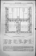 Old Antique Print Proposed Middlesex Industrial School Ground Plan 1857 19th