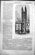 Old Print New Porch Tower St Michaels Church Cornhill Scott & Mason 1857 19th