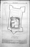 Old Antique Print Plan Carisbrook Castle Tilting Ground Newport Road 1857 19th