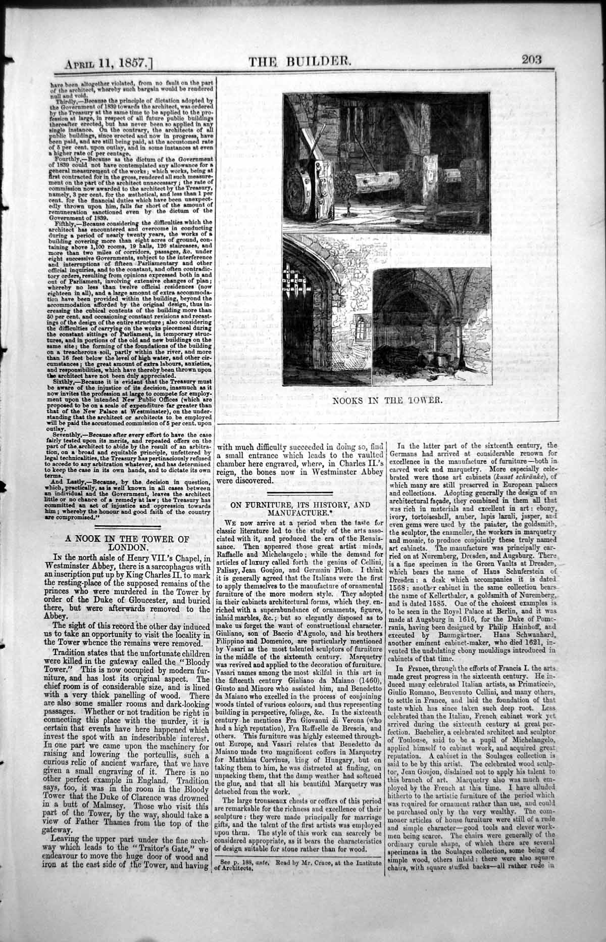 Old Nooks Tower London Remains Princes Murdered Duke Gloucester 1857 Victorian