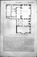 Old Print Junior United Service Club Plan Ground Floor Morning Room 1857 19th