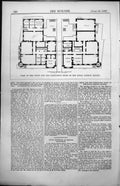 Original Old Antique Print Plan Depot Permanent Staff Royal London Militia 1857