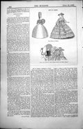 Antique Old Print Art In Dress Fashions Folly Wheel Fashion Dresses Hats 1857