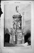 Antique Old Print Design Wellington Monument No 68 Integrita John Thomas 1857