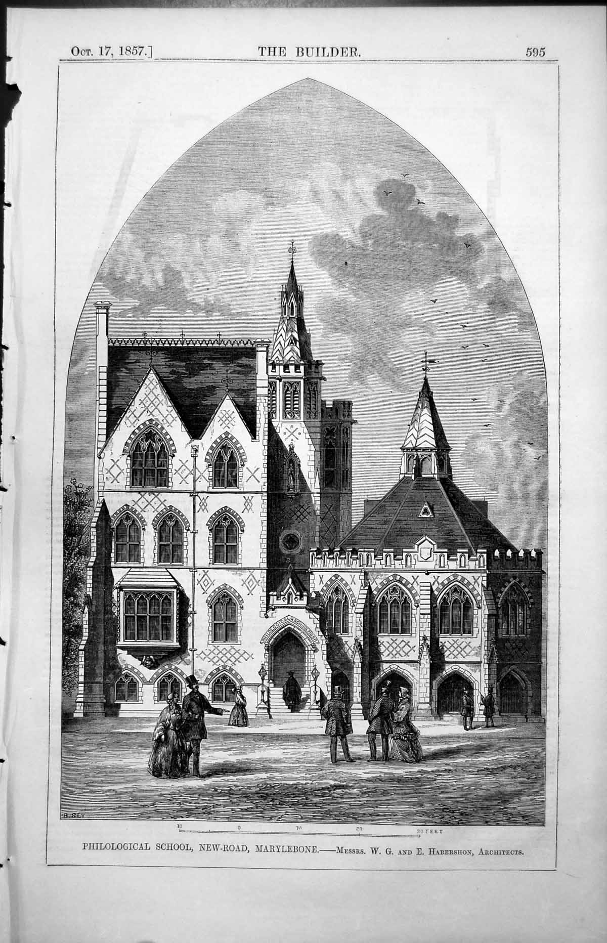 Old Philological Schoolnew Road Marylebone W & E Habershon Arch 1857 Victorian