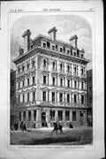 Old Print National Discount Company'S Offices Cornhill Francis Arch'S 1858 19th