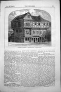 Old Antique Print Ancient Domestic Architecture Shrewsbury Exterior 1858 19th