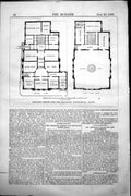 Original Old Antique Print Selected Design For Islington Vestry Hall Plans 1858