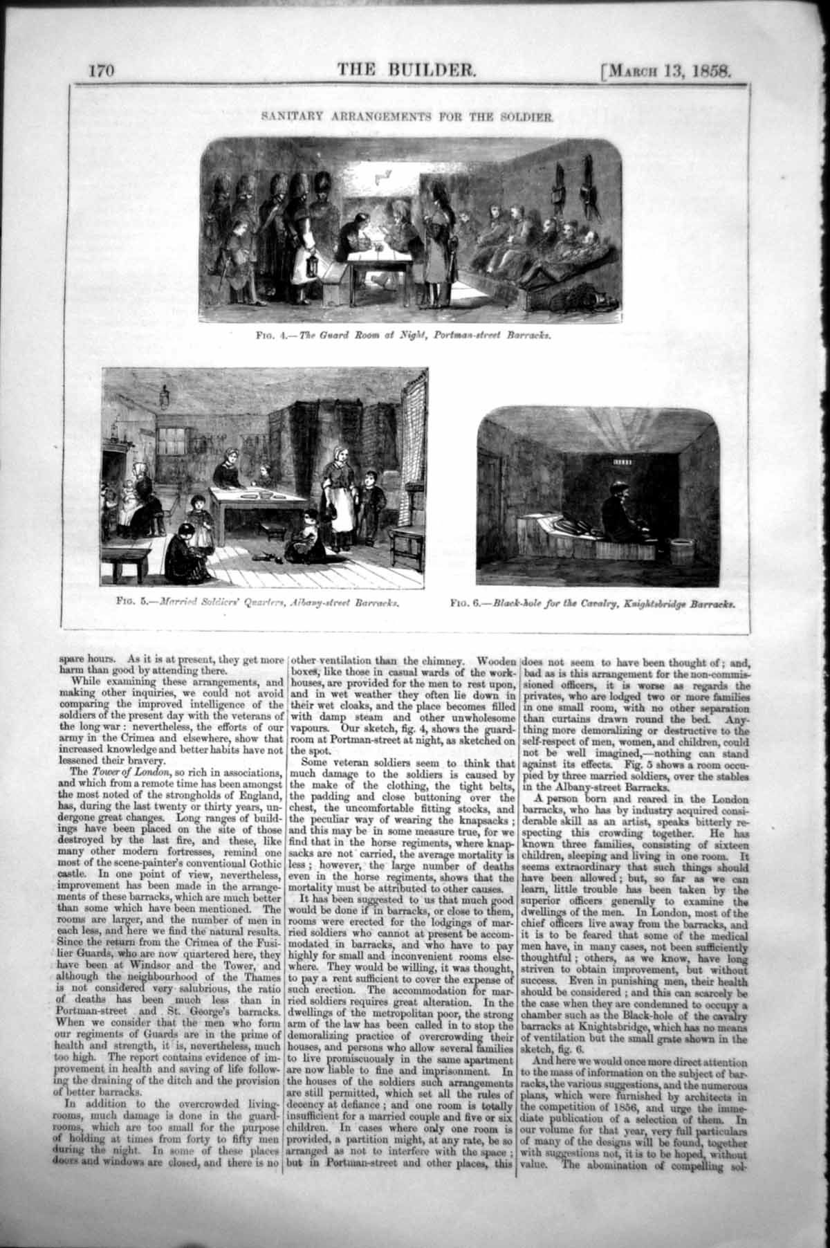 Antique Print Sanitary Arrangements Sier Portman Albany Knightsbridge 1858 19th