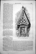 Original Old Antique Print Stone Canopy Hesse Darmstadt Religious Theme 1858