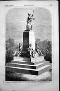 Old Print Selected Design Memorial For Great Exhibition Durham Sculp 1858 19th