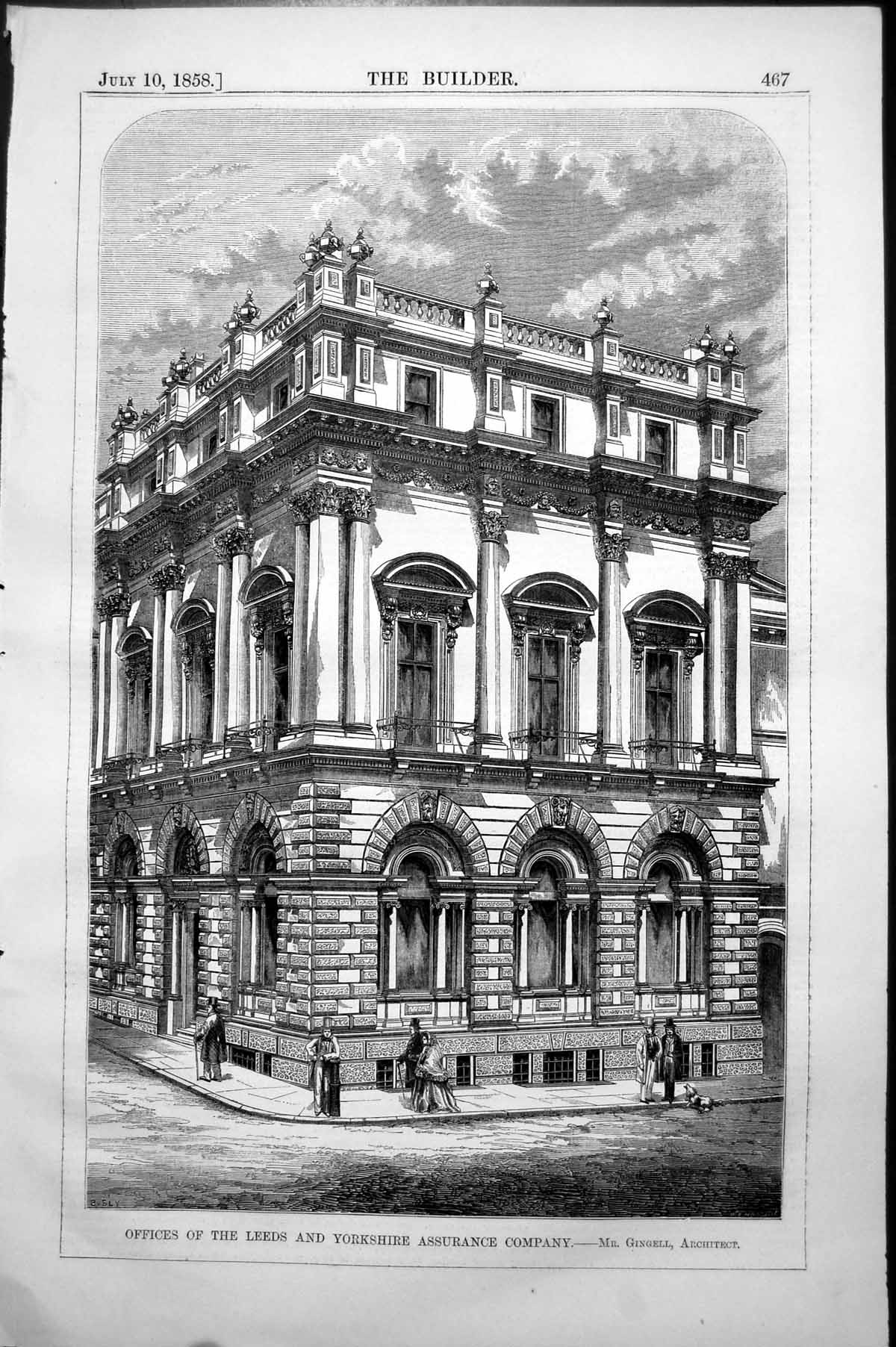 Old Offices Leeds Yorkshire Assurance Company Gingell Architect 1858 Victorian