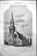 Old Print New Church St. Matthias Richmond Surrey Ggscott Architect 1858 19th