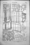 Antique Old Print From Sketchbook Wilars De Honecort Thirteenth Century 1858