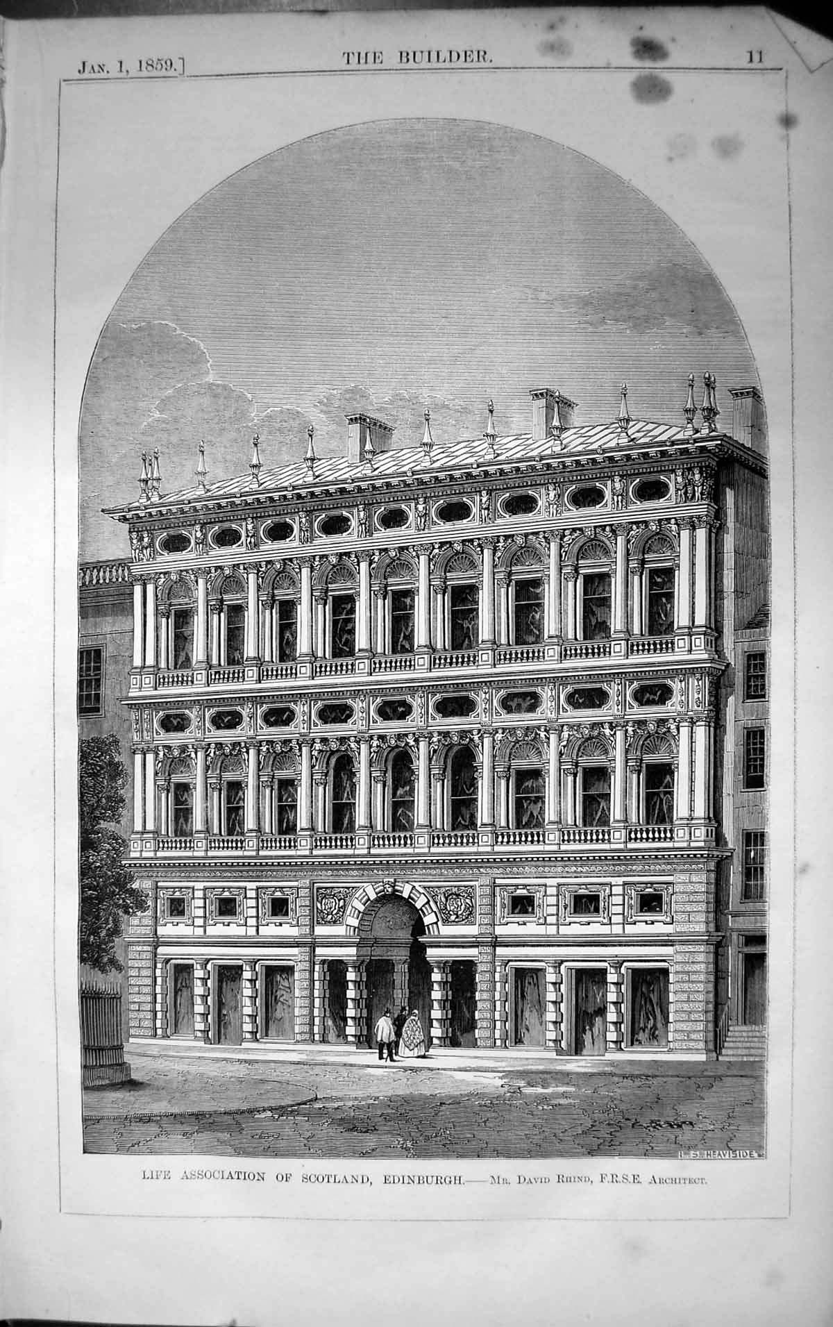 Old Life Association Scotland Edinburgh David Rhind Architecture 1859 Victorian