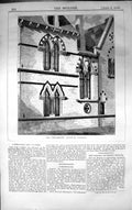 Antique Old Print Exterior University Museum Oxford Architecture 1859 Builder