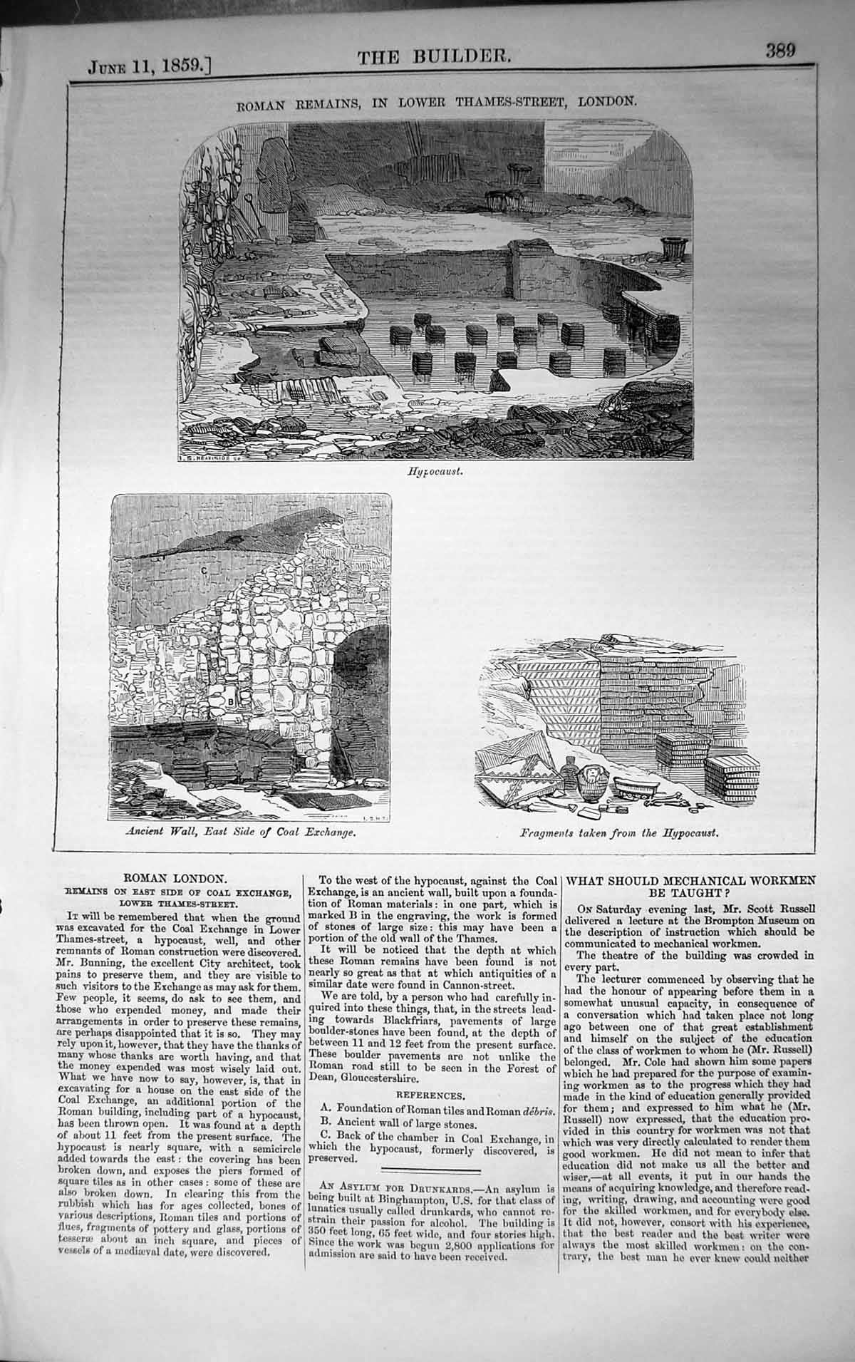Old Roman Remians Lower Thames Street London Hypocaust Architecture