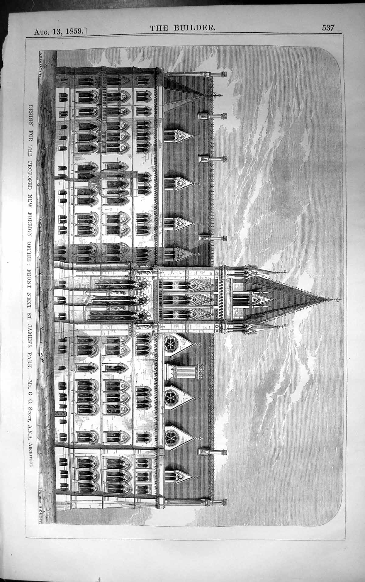 Old Building Foreign Office St. James'S Park Scott Architecture 1859 Victorian