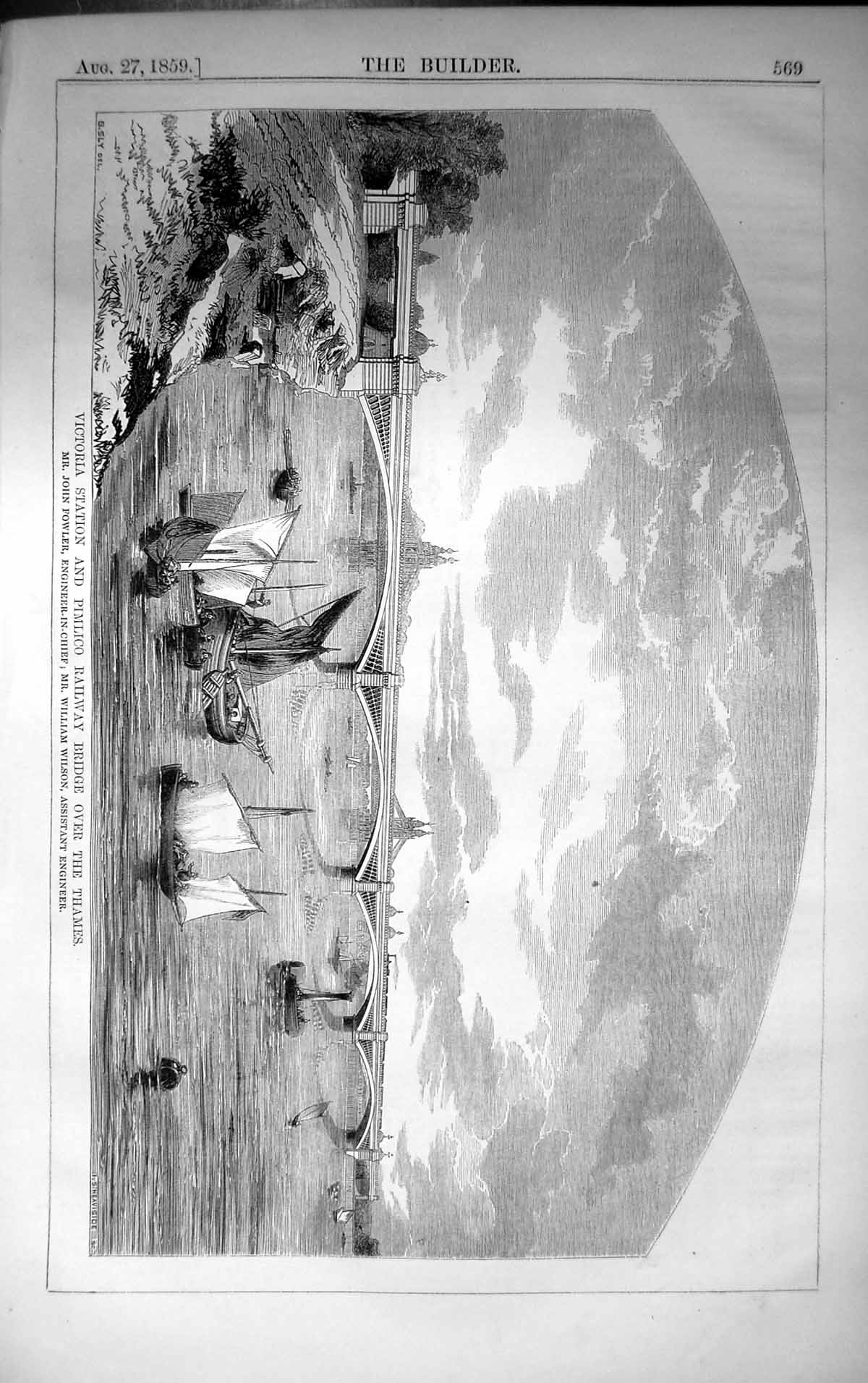 Old Victoria Station Pimlico Railway Bridge River Thames Fowler Wilso