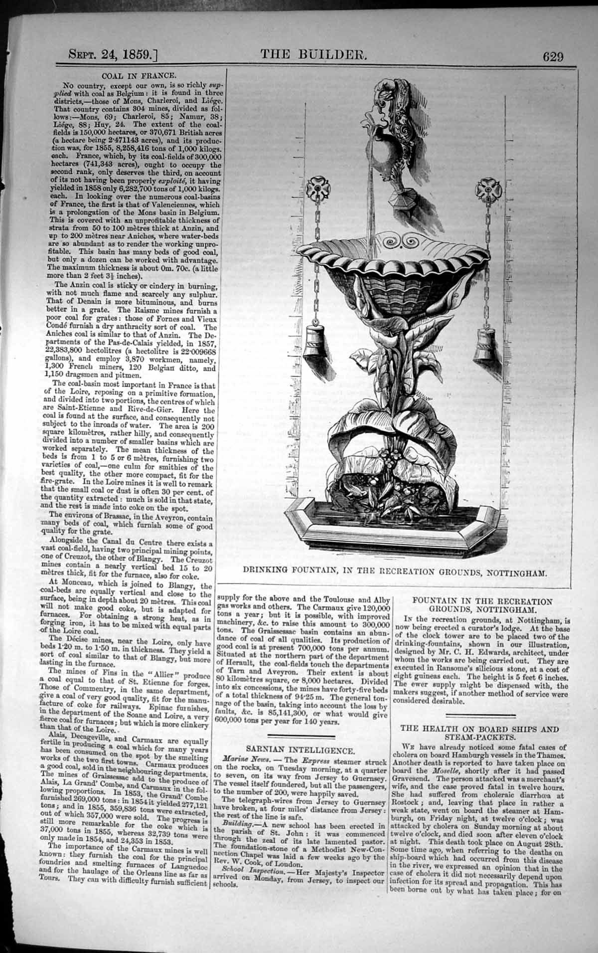 Old Drinking Fountain Recreation Grounds Nottingham Architecture 1859 Victorian