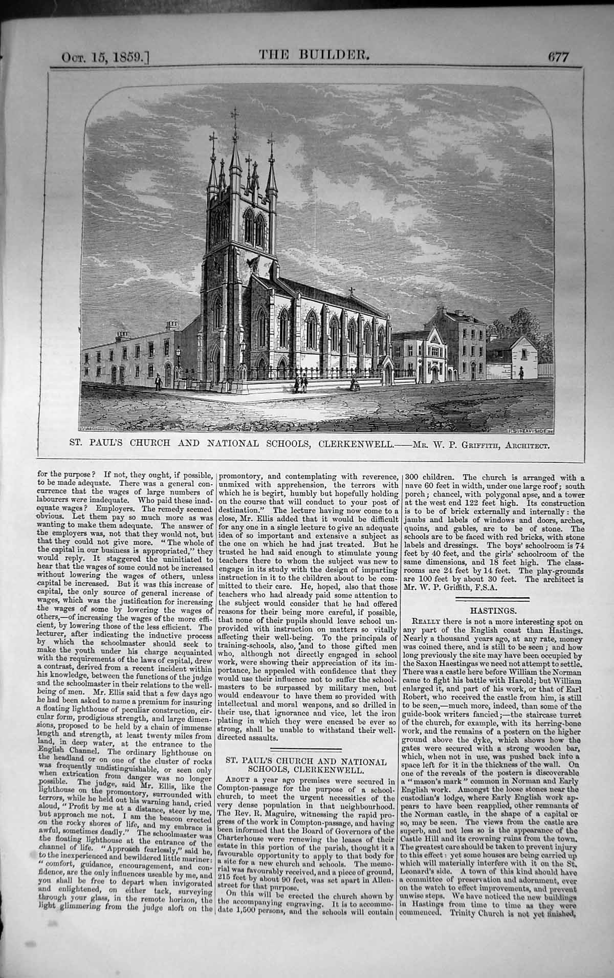 Old Paul'S Church National Schools Clerkenwell Griffith Architecture
