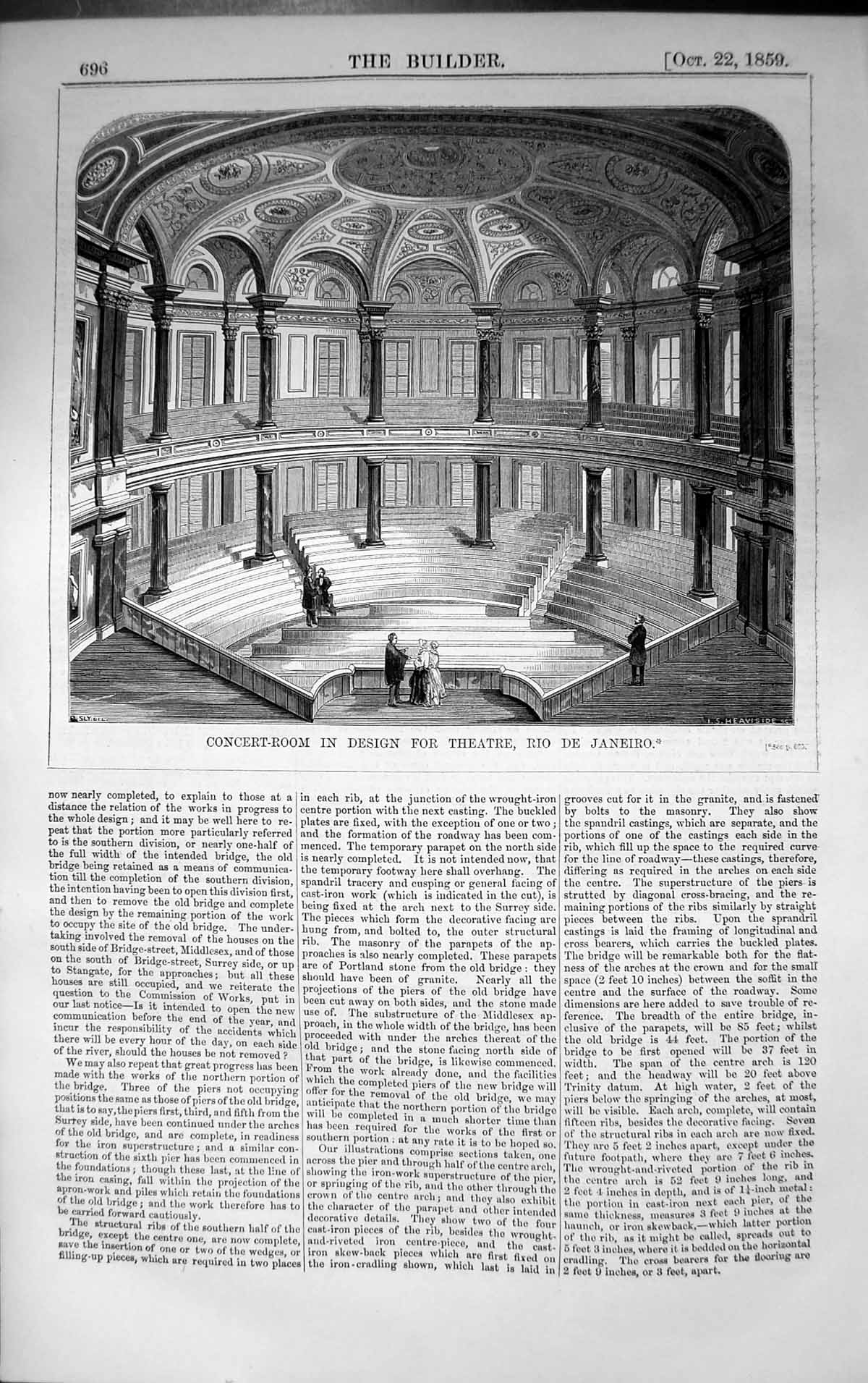 Old Concert Room Design Theatre Rio De Janeiro Architecture 1859 Buil Victorian