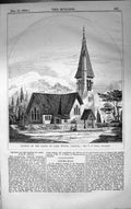 Old Print Church Banks Lake Huron Canada Sorby Architecture 1859 Builder 19th