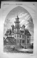 Antique Old Print House Merchiston Park Edinburgh Builder 1860 Architecture