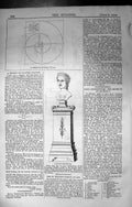 Old Print Bust Pedastel Method Drawing Volutes Builder 1860 Architecture 19th