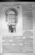 Antique Print Builder 1860 Architecture Romanesque Doorway Palaiseau France