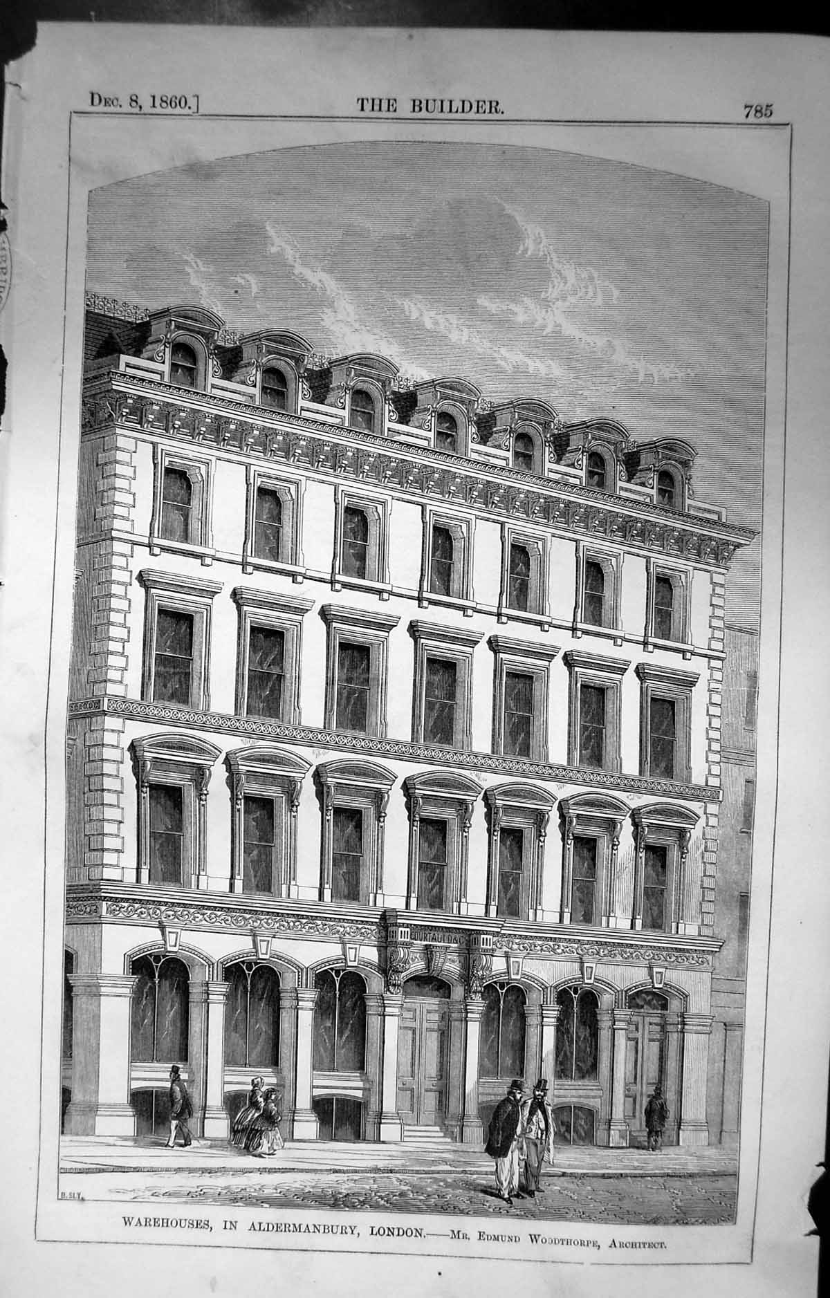 Old Warrhouses Aldermanbury London Edmund Woodthorpe Builder 1860 Arc Victorian