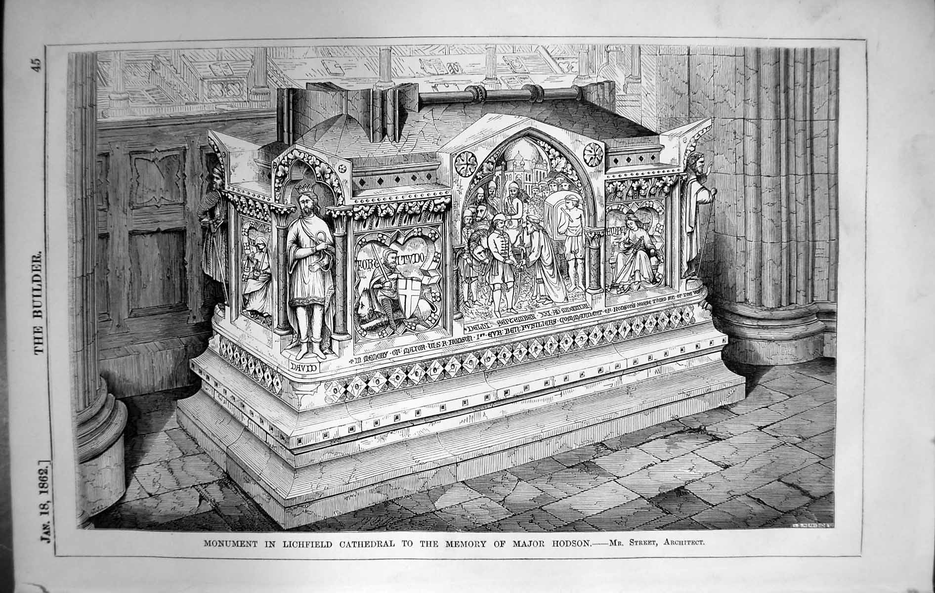 Old Monument Lichfield Cathedral Major Hodson Street Architecture 186 Victorian