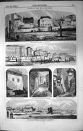 Old London Thames Blackfriars Bridge Hungerford Savoy Architecture 18 19th