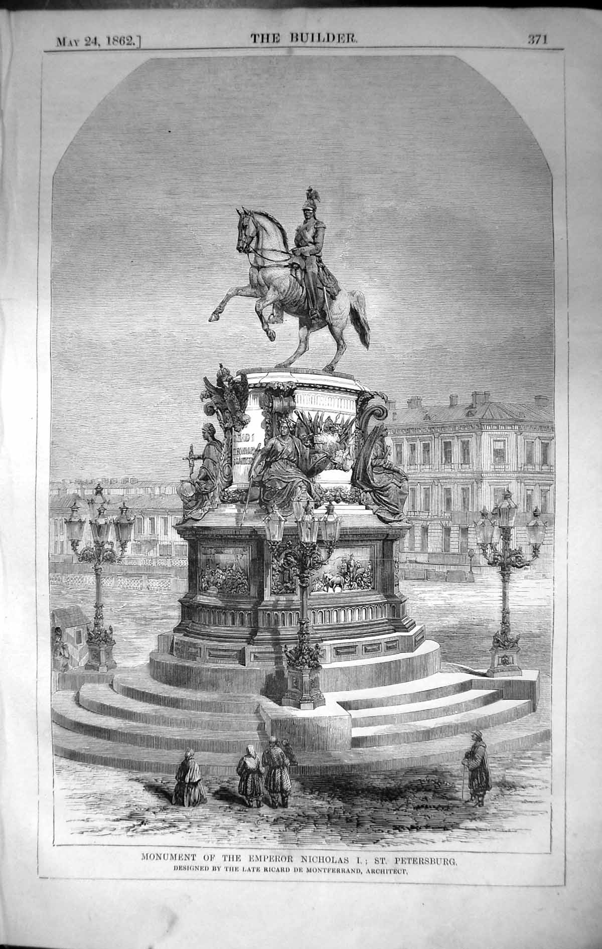 Old Monument Emperor Nicholas Petersburg Monteferrand Architecture 18 Victorian