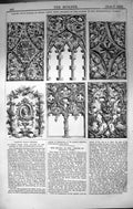 Antique Old Print Carved Wood Panels Council Architecture Museum 1862 Builder