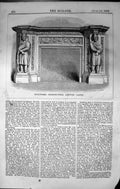 Old Sculptured Chimney Piece Alnwick Castle Architecture 1862 Builder Victorian