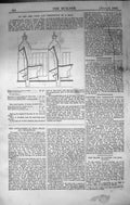 Original Old Antique Print Architecture 1862 Builder Dimensions Seat Furniture