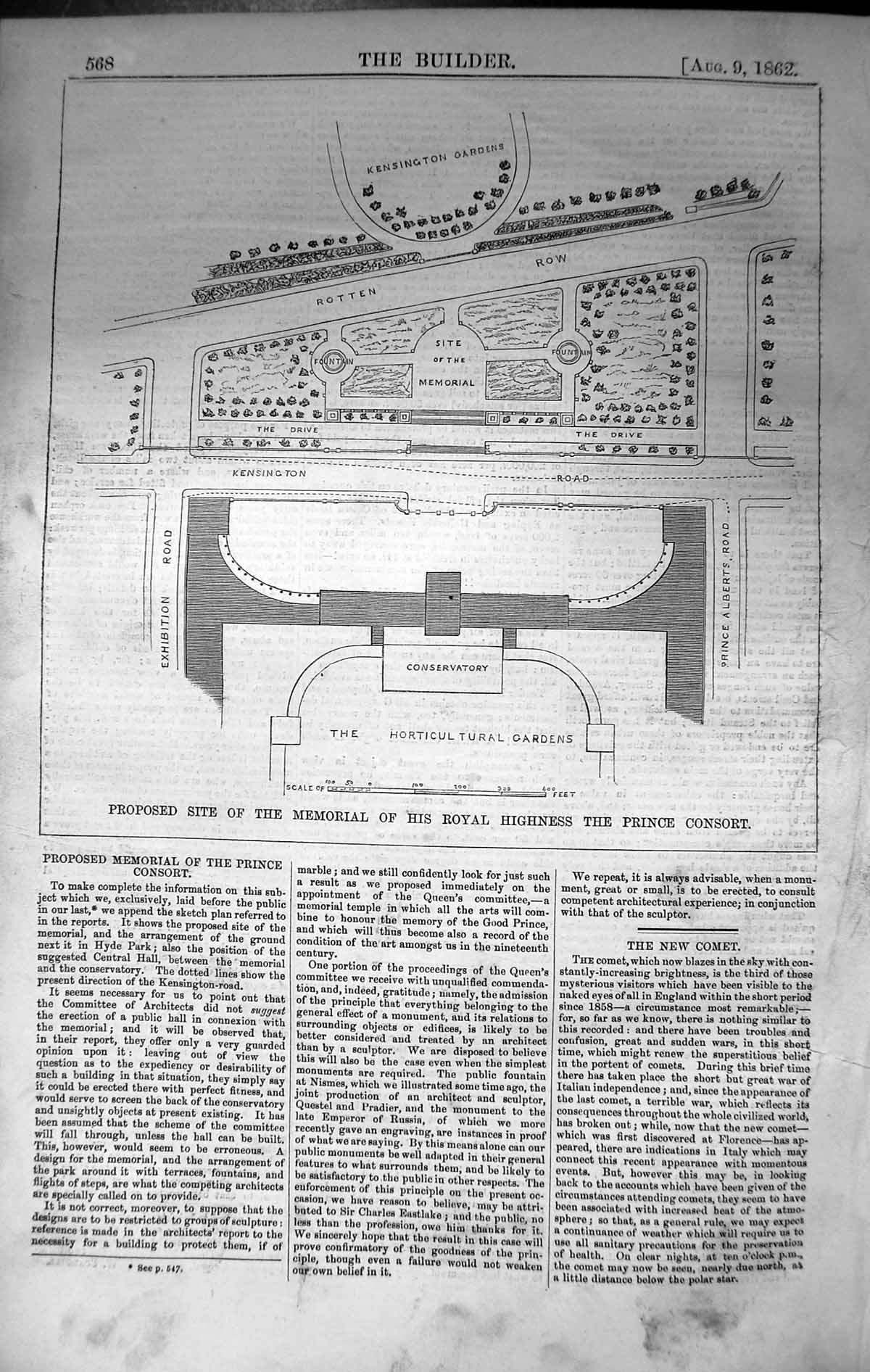 Old Architecture 1862 Builder Proposed Site Memorial Highness Prince Victorian