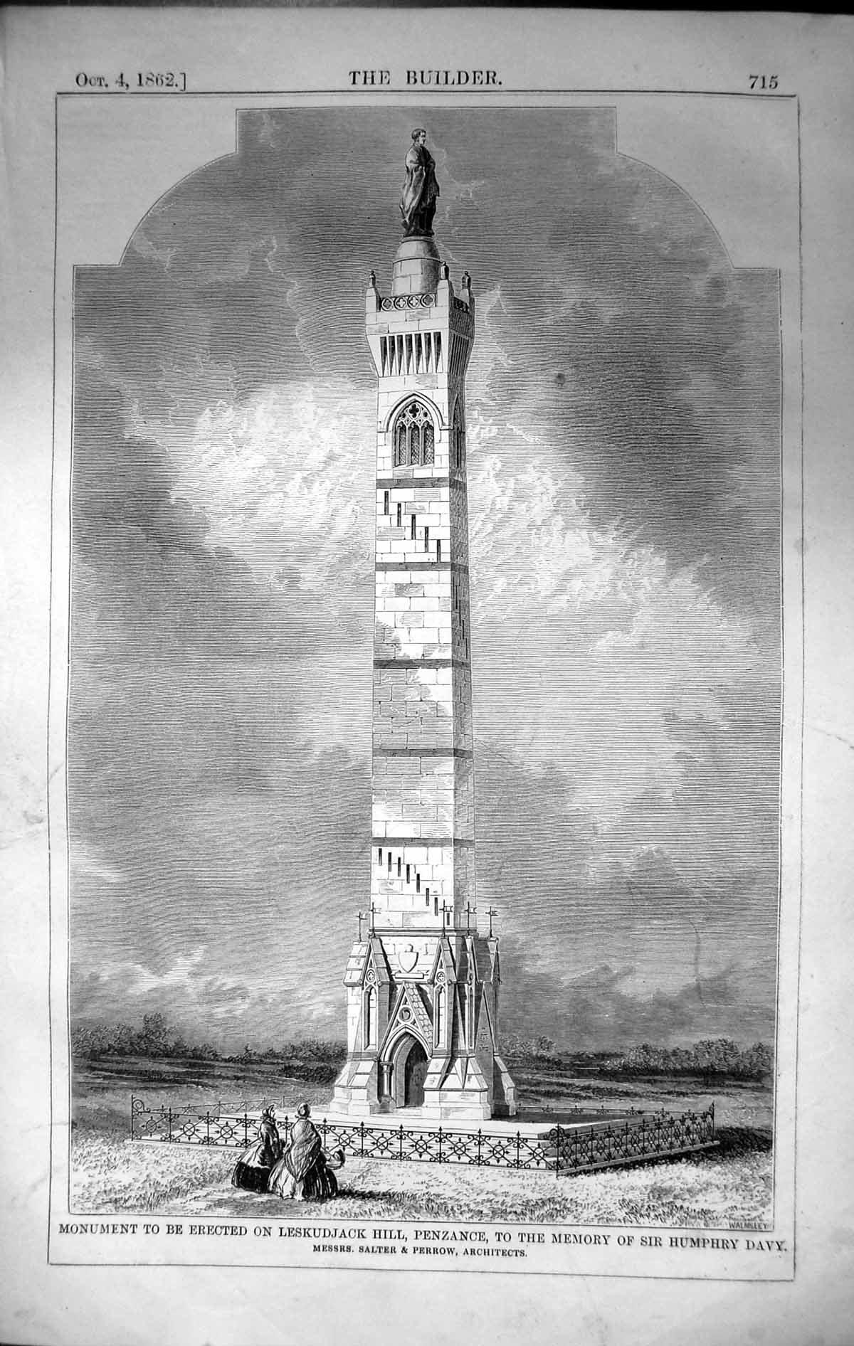 Old Monument Leskudjack Hill Penzance Humphry Davy Parrow Architectur